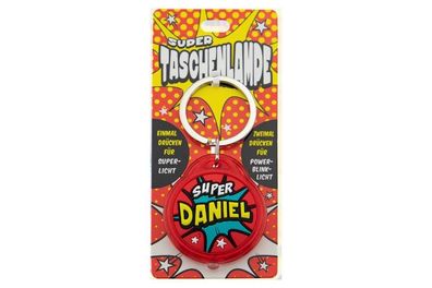 Schluesselanhaenger Super Taschenlampe mit Namen Daniel -als Geschenk - individuell