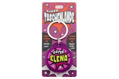 Schluesselanhaenger Super Taschenlampe mit Namen Elena -als Geschenk - individuell mi