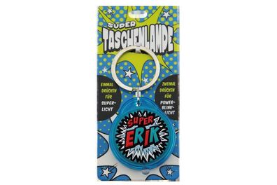 Schluesselanhaenger Super Taschenlampe mit Namen Erik -als Geschenk - individuell mi
