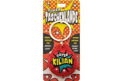 Schluesselanhaenger Super Taschenlampe mit Namen Kilian -als Geschenk - individuell m