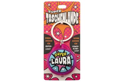 Schluesselanhaenger Super Taschenlampe mit Namen Laura -als Geschenk - individuell mi