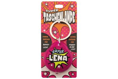 Schluesselanhaenger Super Taschenlampe mit Namen Lenaals Geschenk - individuell mit