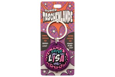 Schluesselanhaenger Super Taschenlampe mit Namen Lisa -als Geschenk - individuell mit