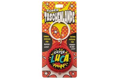 Schluesselanhaenger Super Taschenlampe mit Namen Luca -als Geschenk - individuell mit