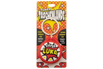 Schluesselanhaenger Super Taschenlampe mit Namen Luka -als Geschenk - individuell mit