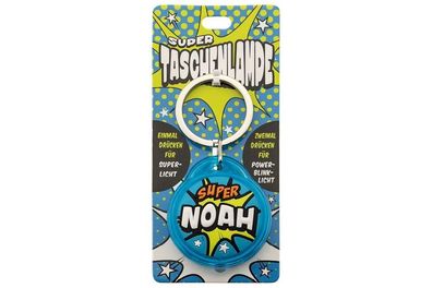 Schluesselanhaenger Super Taschenlampe mit Namen Noah -als Geschenk - individuell mi