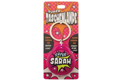 Schluesselanhaenger Super Taschenlampe mit Namen Sarah -als Geschenk - individuell