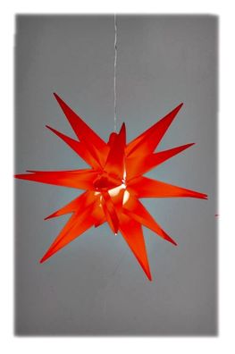 Weihnachtlicher Hänger Deko-Stern rot Hänger-Stern Weihnachtsstern 3D-Optik mit LED-L