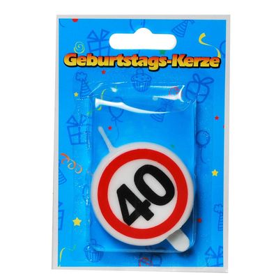 Tortenkerze - Vierzig- 40. Geburtstag- Zahlenkerze 20g (Grundpreis 100g: 39,75 EUR)