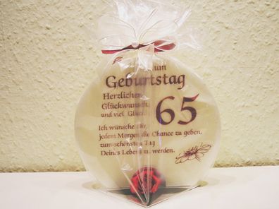 Geschenk Kerze zum 65. Geburtstag 215g Grundpreis 139,30€/ kg