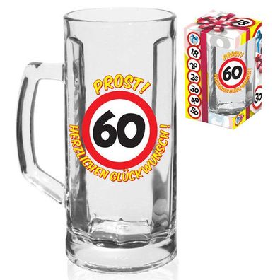 Bierglas Bierhumpen - 60 - zum 60. Geburtstag