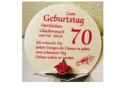 Geschenk Kerze zum 70. Geburtstag 215g Grundpreis 139,30€/ kg