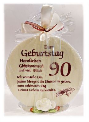 Geschenk Kerze zum 90. Geburtstag 215g Grundpreis 139,30€/ kg