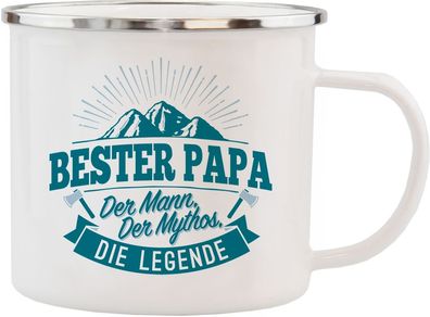 H&H Echter Kerl Emaille Becher fuer den besten Papa