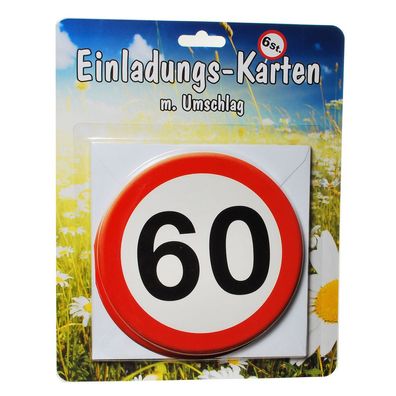 1 Set Einladungskarten mit Umschlag zum 60. Geburtstag