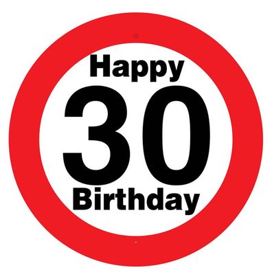 Riesen-Schild 30 mit Saugnapf zum 30. Geburtstag