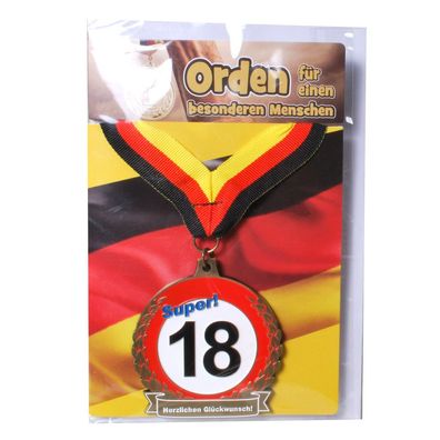 Orden 18 auf Karte zum 18. Geburtstag