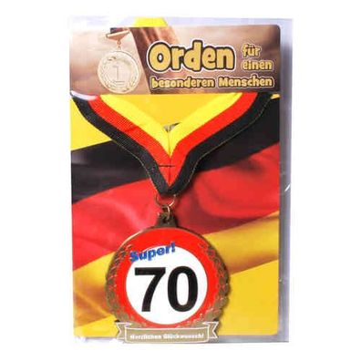 Orden 70 auf Karte zum 70. Geburtstag