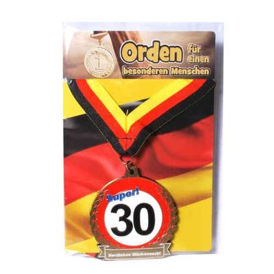 Orden 30 auf Karte zum 30. Geburtstag