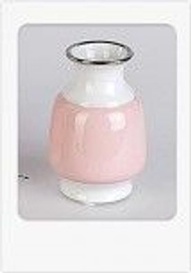 Vase 13x20cm weiss - rosa aus Keramik