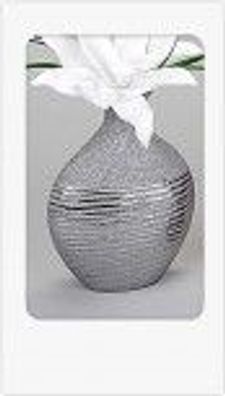 Vase 18x25cm Serie Silberstreifen aus Steingut