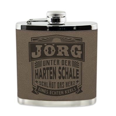 Echter Kerl Flachmann Jörg Schnaps-Flasche, Tolle Geschenk-Idee