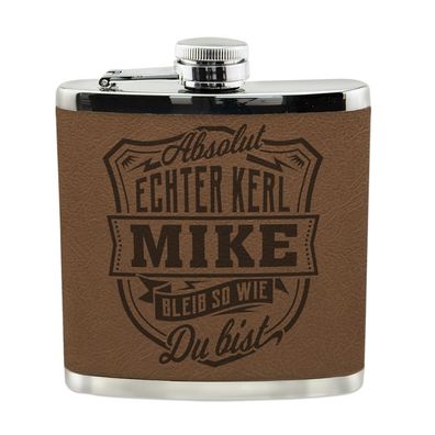 Echter Kerl Flachmann Mike Schnaps-Flasche, Tolle Geschenk-Idee