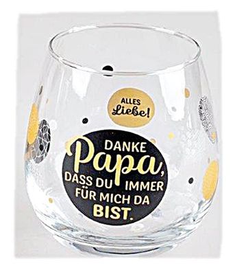 Whiskyglas, Wasserglas oder auch Weinglas mit Spruch Danke Papa