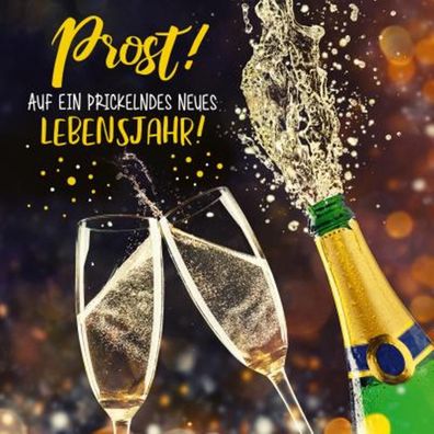 Depesche 3D Klappkarte 031 Prost! Auf einprickelndes neues Lebenjahr!