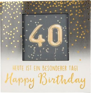 Geburtstagskarte Klappkarte 3D mit Musik & Licht 40 Heute ist ein besonderer Tag! Hap