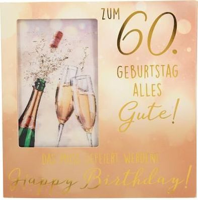 Geburtstagskarte Klappkarte 3D mit Musik & Licht Zum 60. Geburtstag alles Gute! Das..