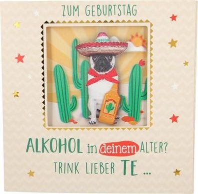 Geburtstagskarte Klappkarte 3D mit Musik & Licht Zum Geburtstag Alkohol in deinem Alt