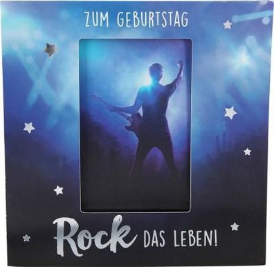 Geburtstagskarte Klappkarte 3D mit Musik & Licht Zum Geburtstag Rock das Leben!