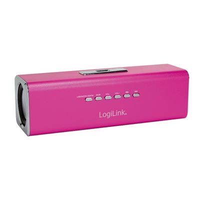LogiLink Lautspecher DiscoLady Soundbox MP3-Player FM-Radio Boxen Pink NEU OVP