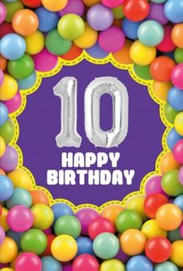Depesche Zahlengeburtstagskarte mit Ballons 010 zum 10. Geburtstag Zahlen-Geburtstag