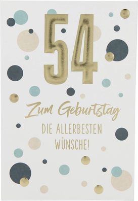 11566 Depesche Zahlenkarte, Glückwunschkarte-54 Zum Geburtstag die allerbesten