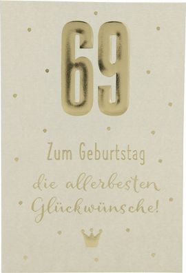 11566 Depesche Zahlenkarte, Glückwunschkarte-69 Zum Geburtstag die allerbesten