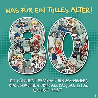 Geburtstagskarte mit Musik-Was fuer ein tolles Alter! 80 Du könntest