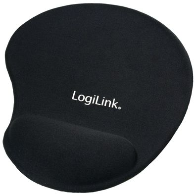 LogiLink Silikon Gel Handballenauflage Mauspad Schwarz Mousepad Mouse Maus Pad