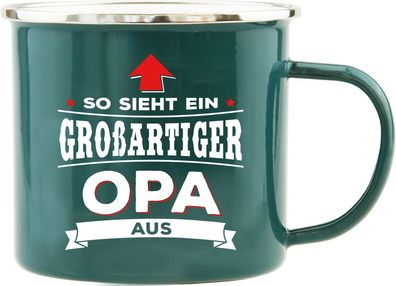 H&H Echter Kerl Emaille Becher fuer den Opa