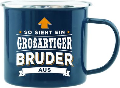 H&H Echter Kerl Emaille Becher fuer den Bruder