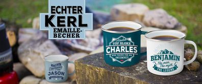 H&H Emaille Becher Echter Kerl