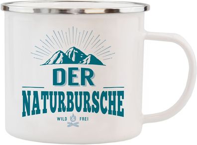 H&H Echter Kerl Emaille Becher grossartiger Naturbusche