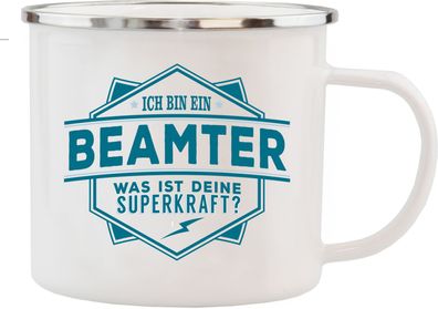 H&H Echter Kerl Emaille Becher fuer den Beamten