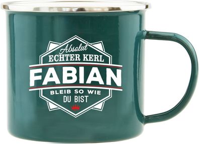 H&H Echter Kerl Emaille Becher Fabian