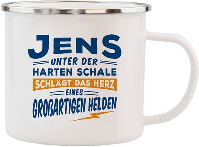 H&H Echter Kerl Emaille Becher Jens