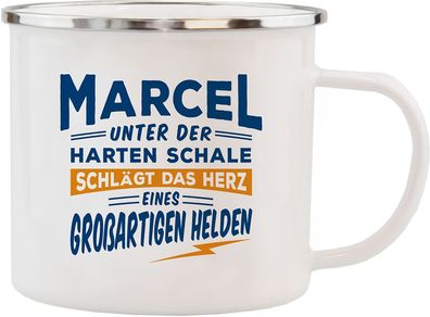 H&H Echter Kerl Emaille Becher Marcel
