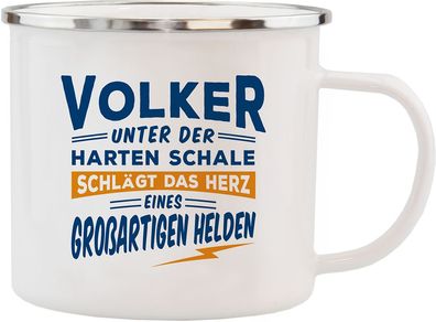 H&H Echter Kerl Emaille Becher Volker