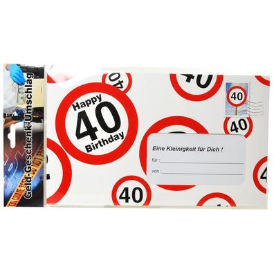 Riesen-Umschlag zum 40. Geburtstag Verpackung Geldgeschenke
