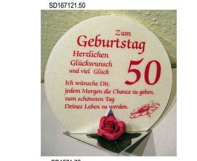 Geschenk Kerze zum 50. Geburtstag 215g Grundpreis 139,30€/ kg